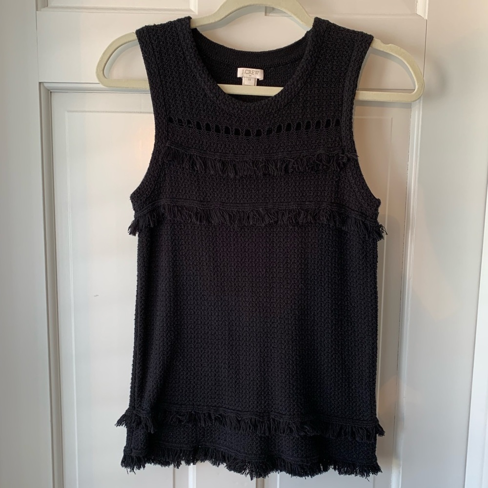 J. Crew Factory fringe sleeveless sweater tank XS